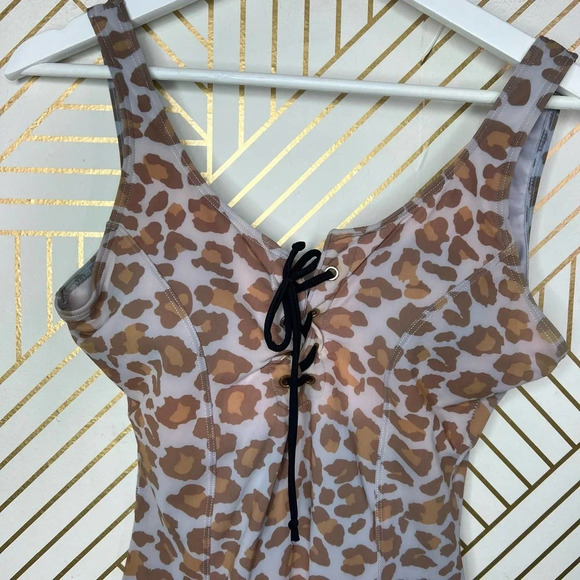 Beach Bash! by Art‎ & Tatyana Retro Leopard One Piece Swimsuit Brown Black - Picture 4 of 11